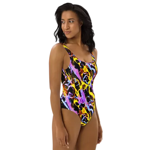 Neon Magma on a One-Piece Swimsuit