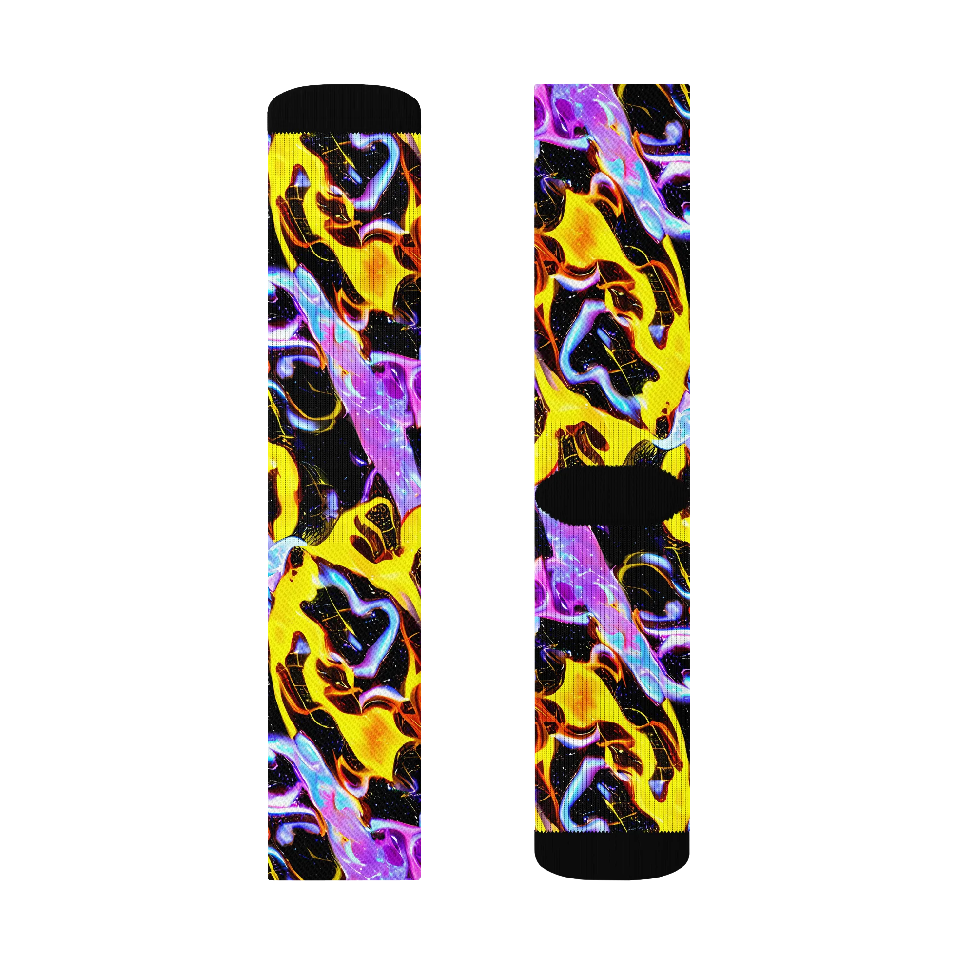 Neon Magma on Socks — Left Sock