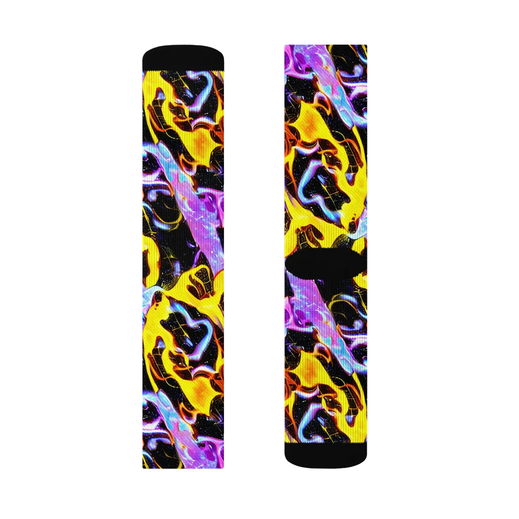 Neon Magma on Socks — Right Sock