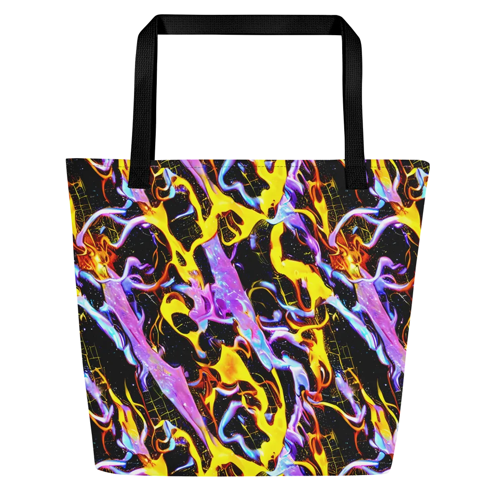 Neon Magma on Large Tote Bag W/ Pocket — Front