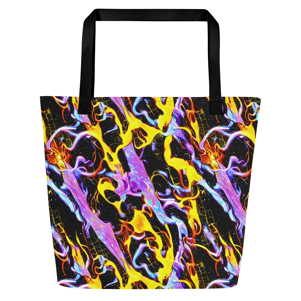 Neon Magma on Large Tote Bag W/ Pocket — Front