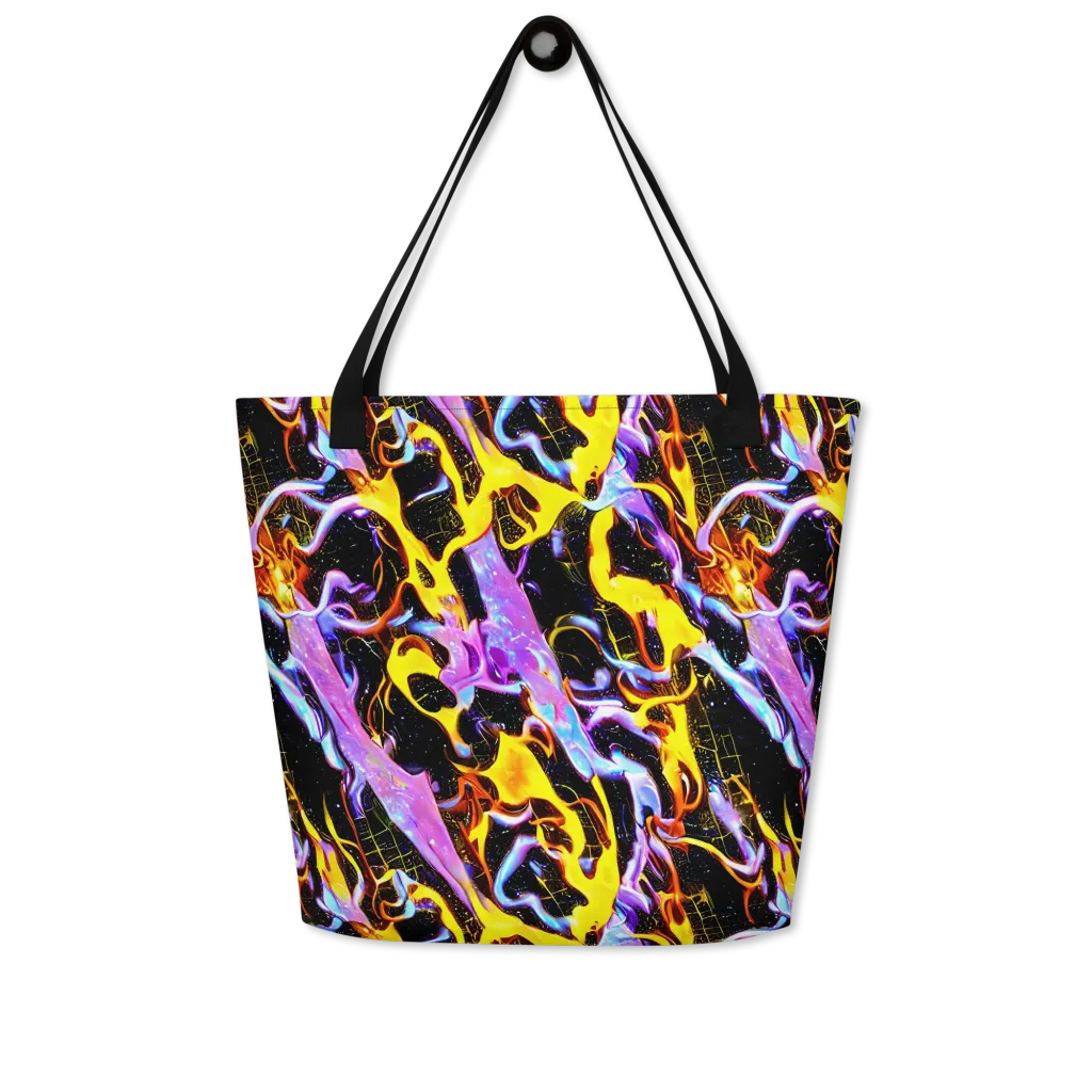 Neon Magma on Large Tote Bag W/ Pocket — Front