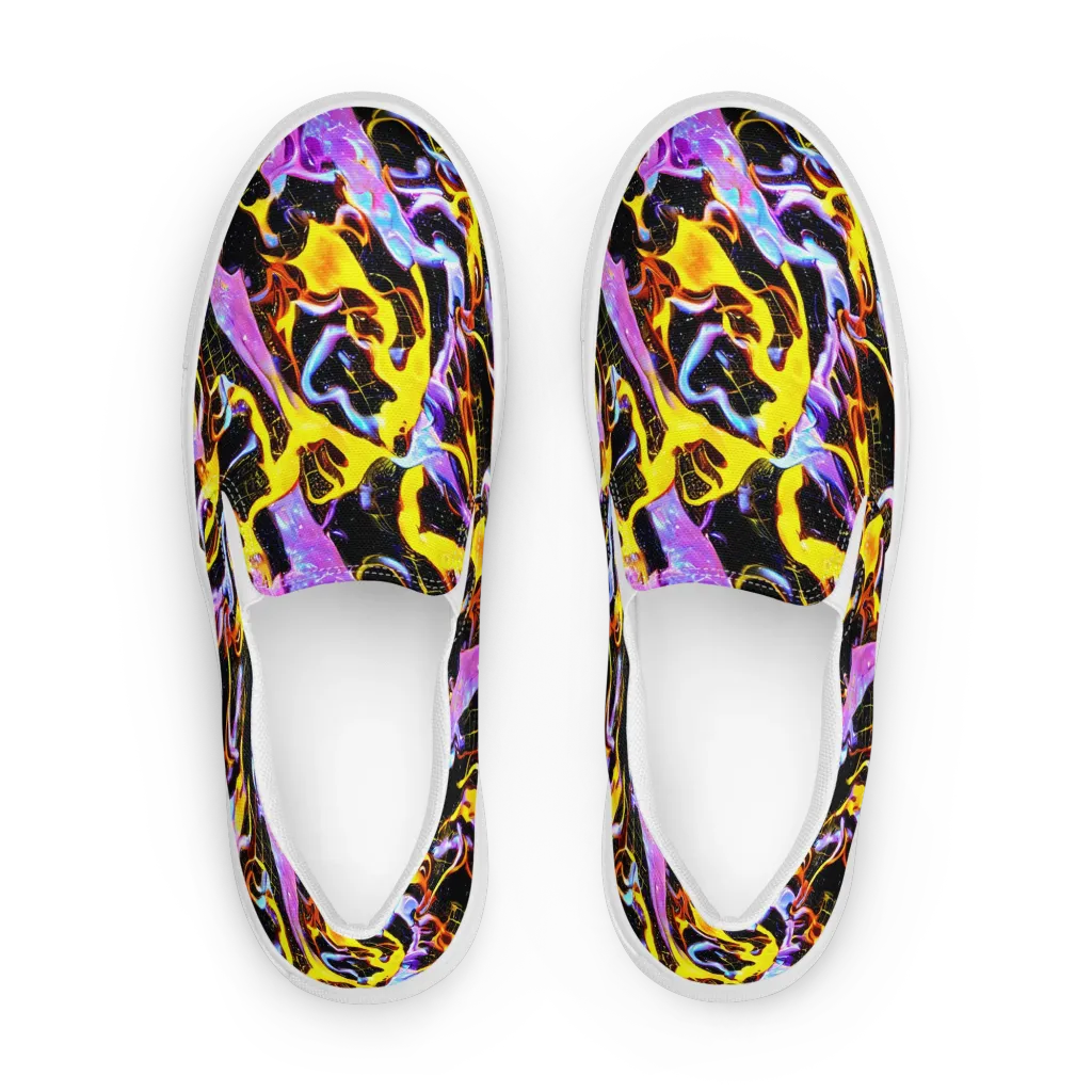 Neon Magma on Women's Slip-On Canvas Shoes — Front