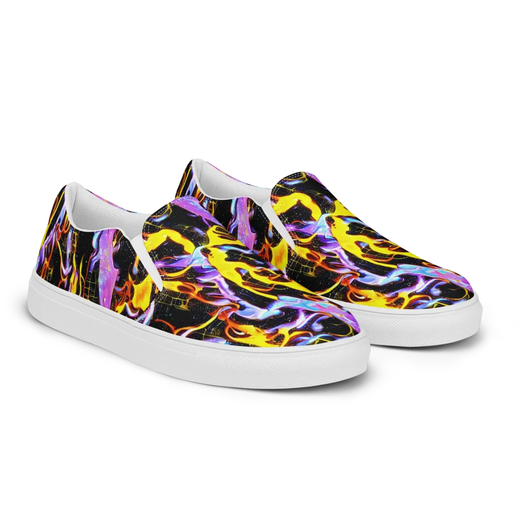Neon Magma on Women's Slip-On Canvas Shoes — Right Front