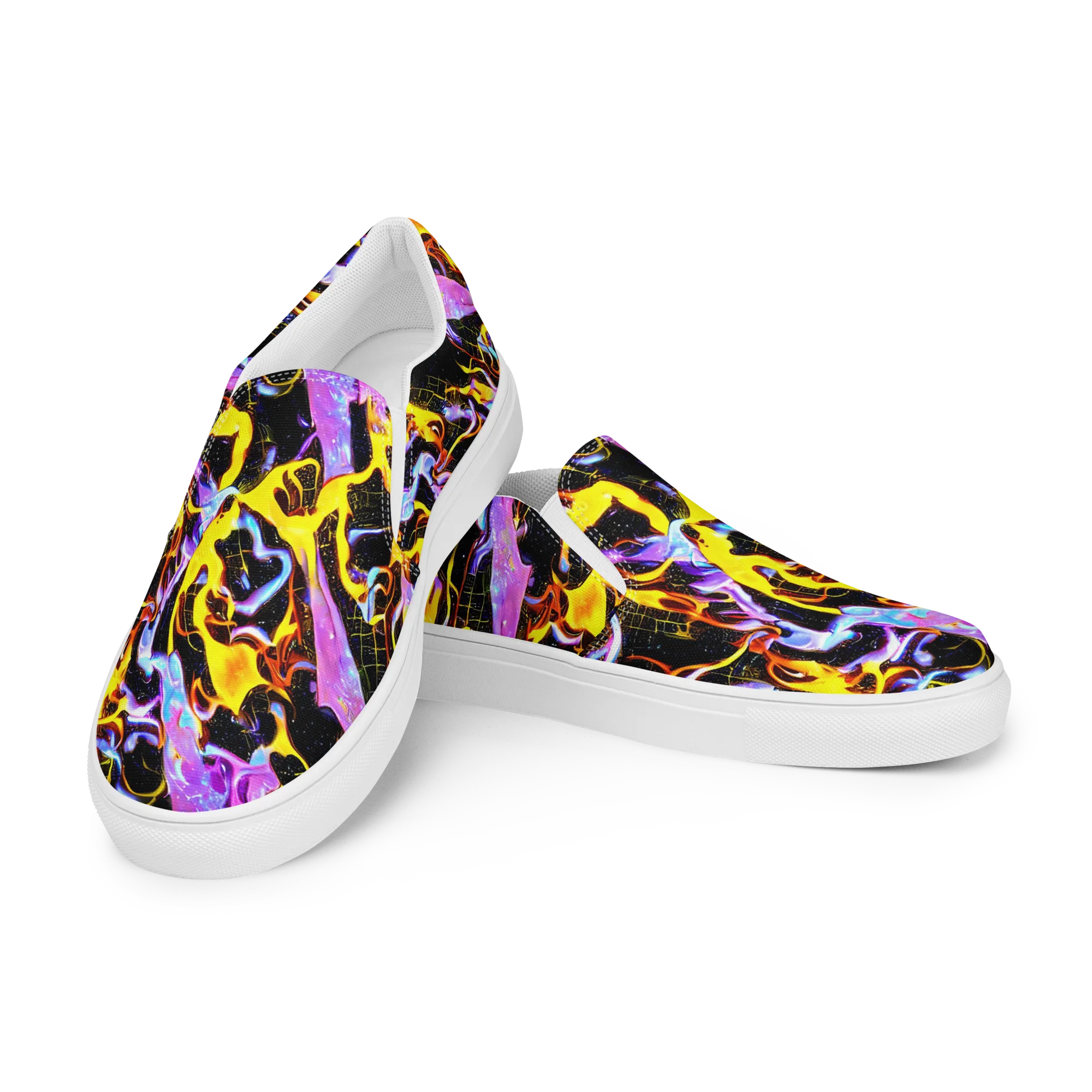 Neon Magma on Women's Slip-On Canvas Shoes — Left Front