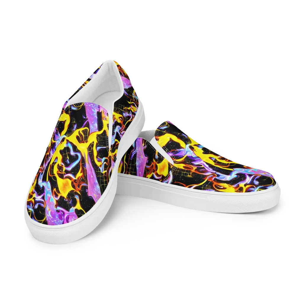Neon Magma on Women's Slip-On Canvas Shoes — Left Front