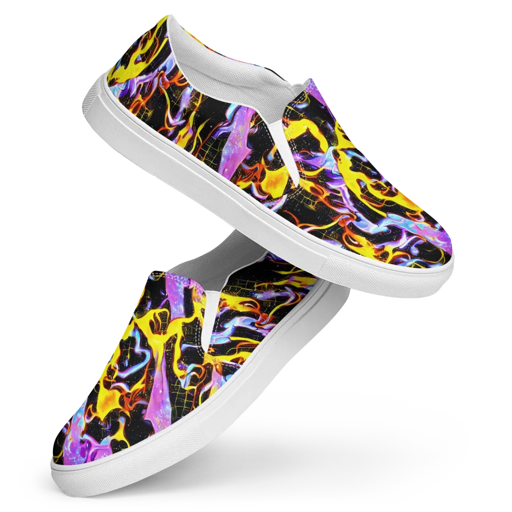 Neon Magma on Women's Slip-On Canvas Shoes — Front