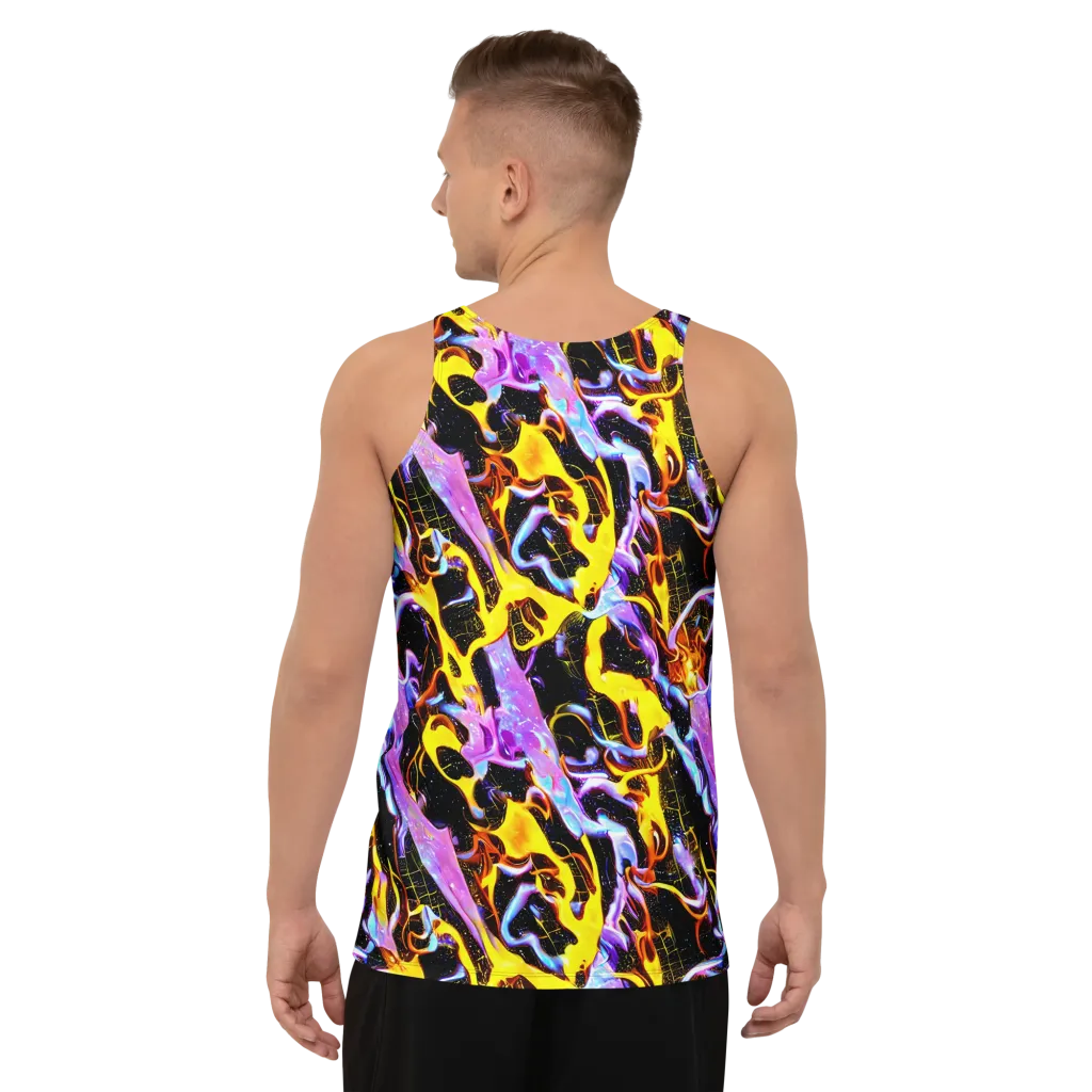 Neon Magma on Men's Tank Top — Back