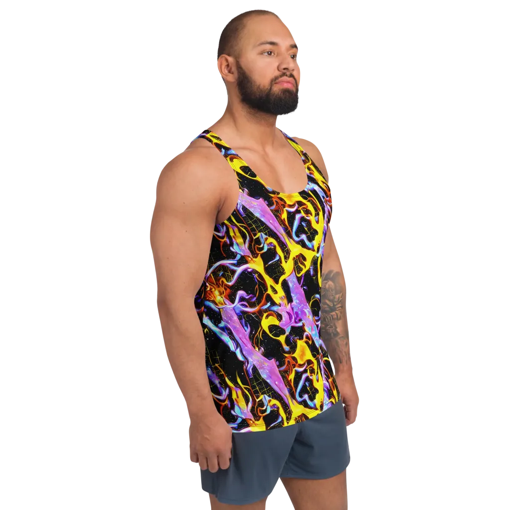 Neon Magma on Men's Tank Top — Right Front