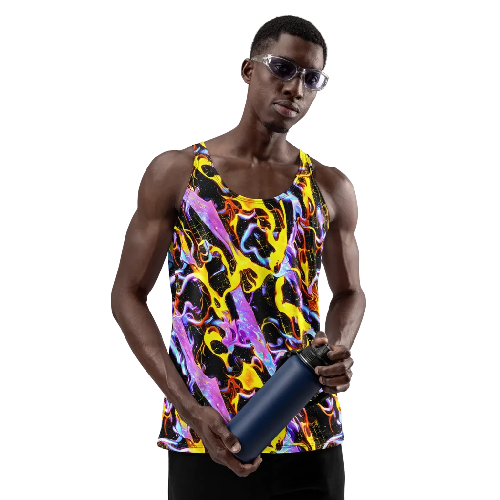 Neon Magma on Men's Tank Top — Front