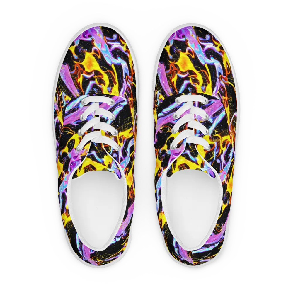 Neon Magma on Men's Lace-Up Canvas Shoes — Front
