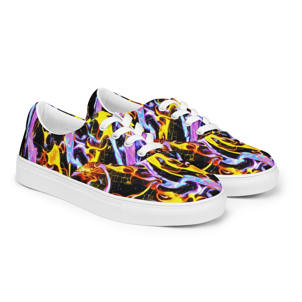 Neon Magma on Men's Lace-Up Canvas Shoes — Right Front