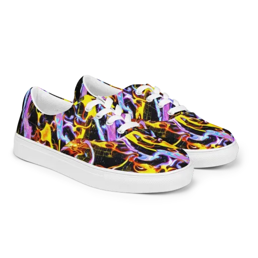 Neon Magma on a Men's Lace-Up Canvas Shoes