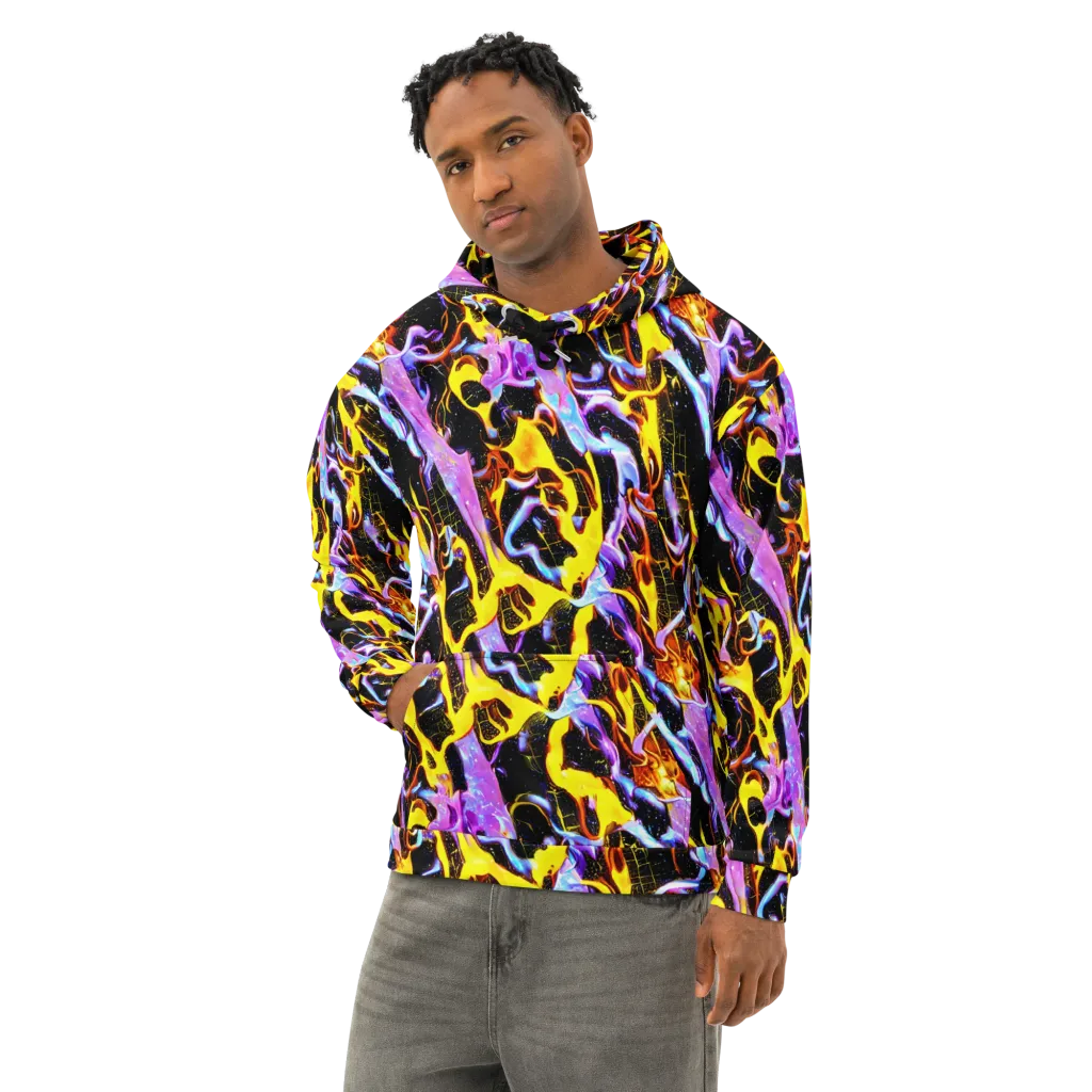 Neon Magma on Cotton Hoodie — Left Front