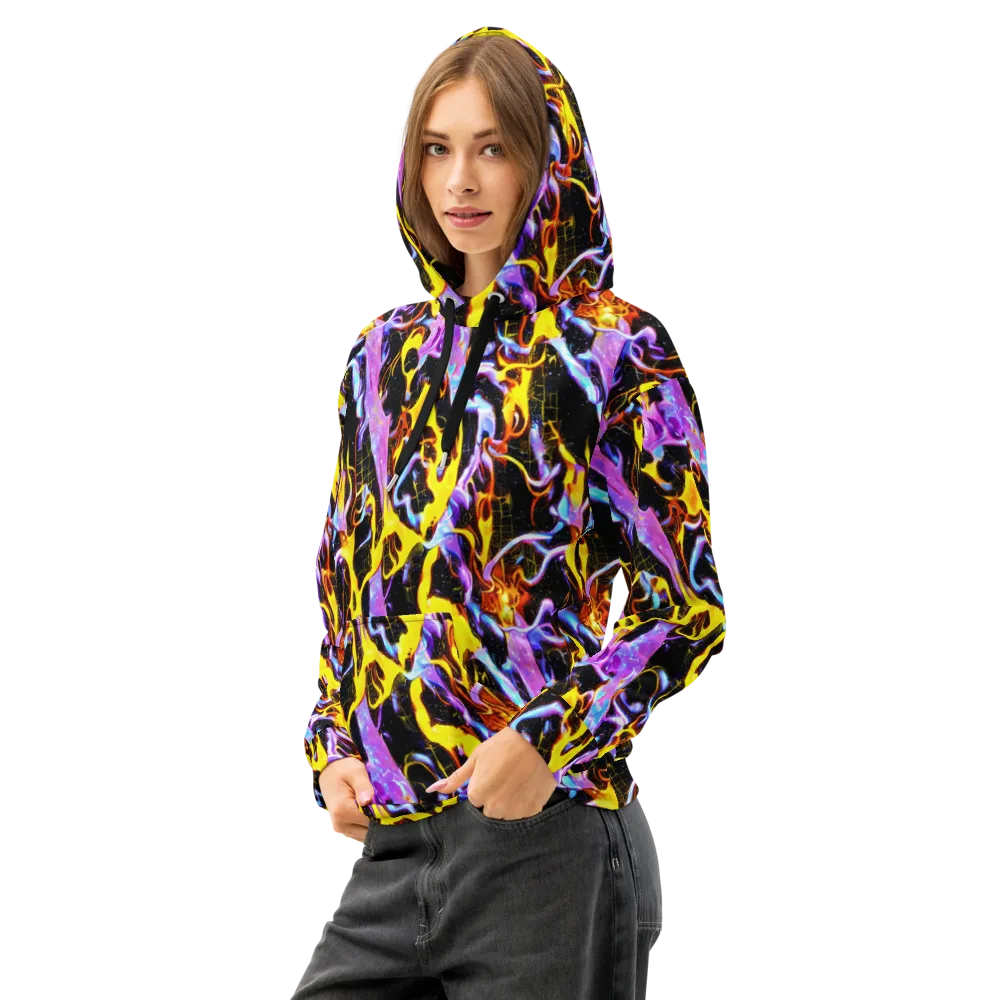 Neon Magma on Cotton Hoodie — Left Front