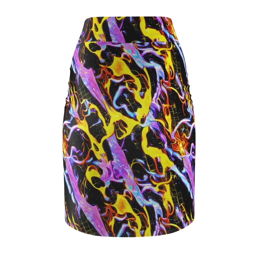 Neon Magma on Pencil Skirt — Back