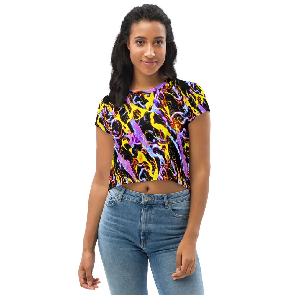 Neon Magma on Crop Tee — Front