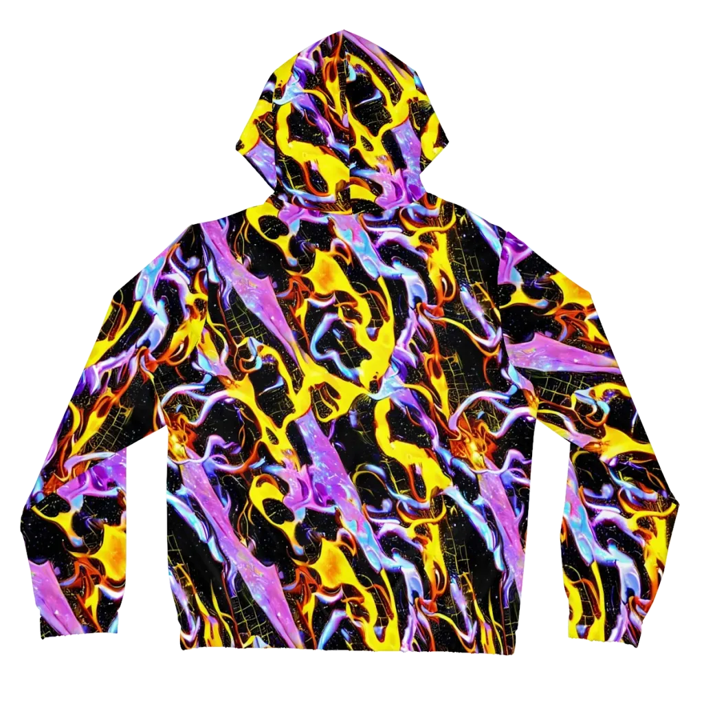 Neon Magma on Women's Full-Zip Hoodie — Back