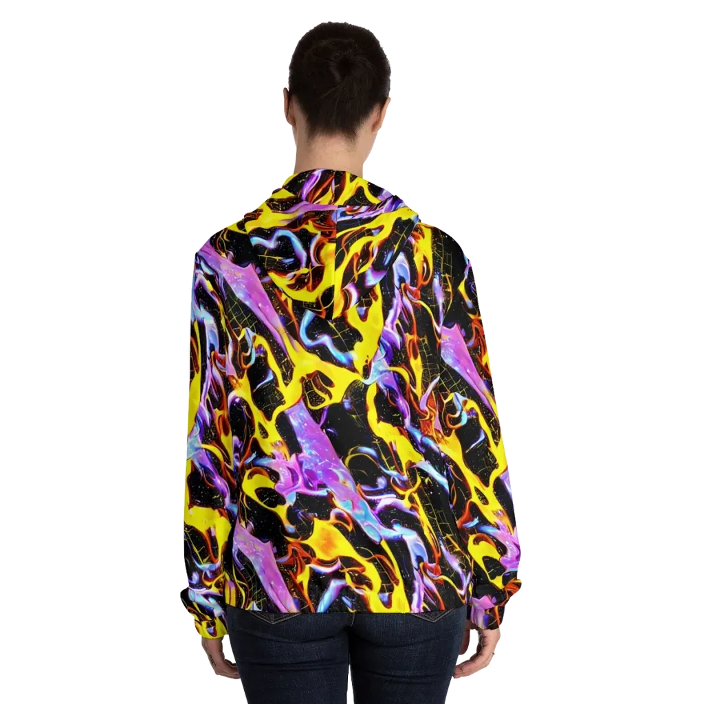 Neon Magma on Women's Full-Zip Hoodie — Back On Person