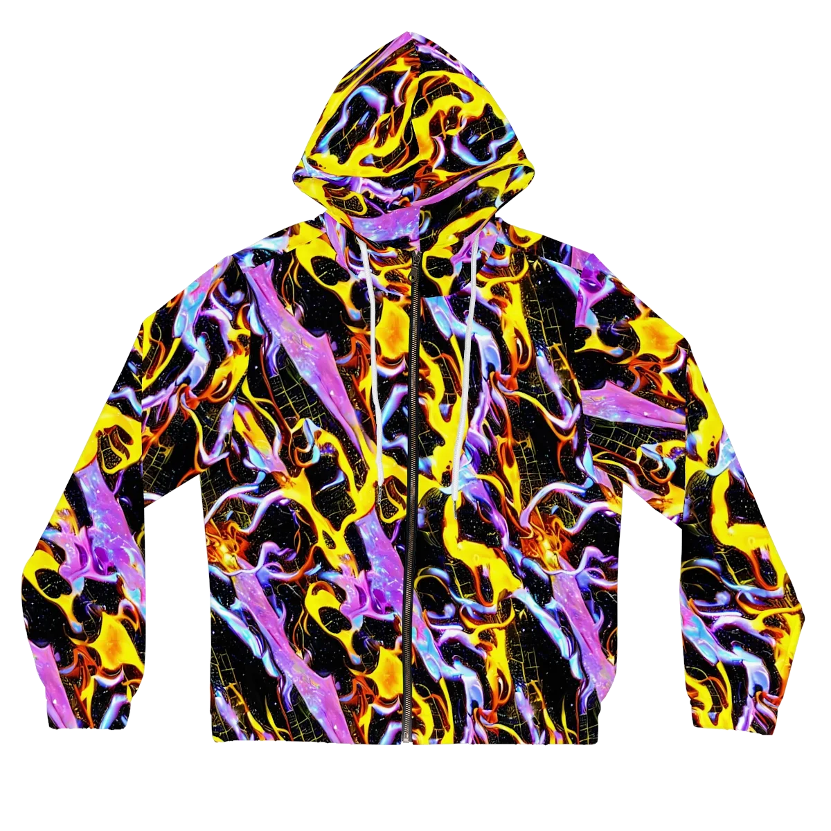 Neon Magma on Women's Full-Zip Hoodie — Front