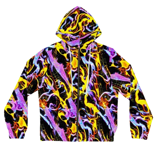 Neon Magma on a Women's Full-Zip Hoodie