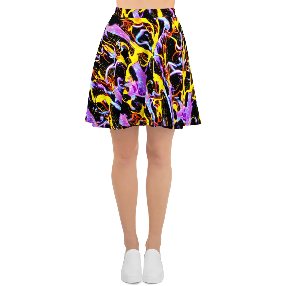 Neon Magma on Skater Skirt — Front