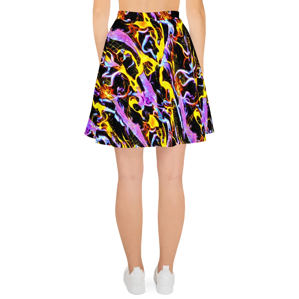 Neon Magma on Skater Skirt — Back