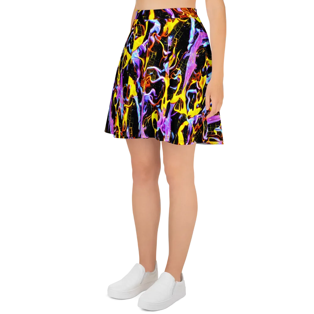 Neon Magma on Skater Skirt — Left