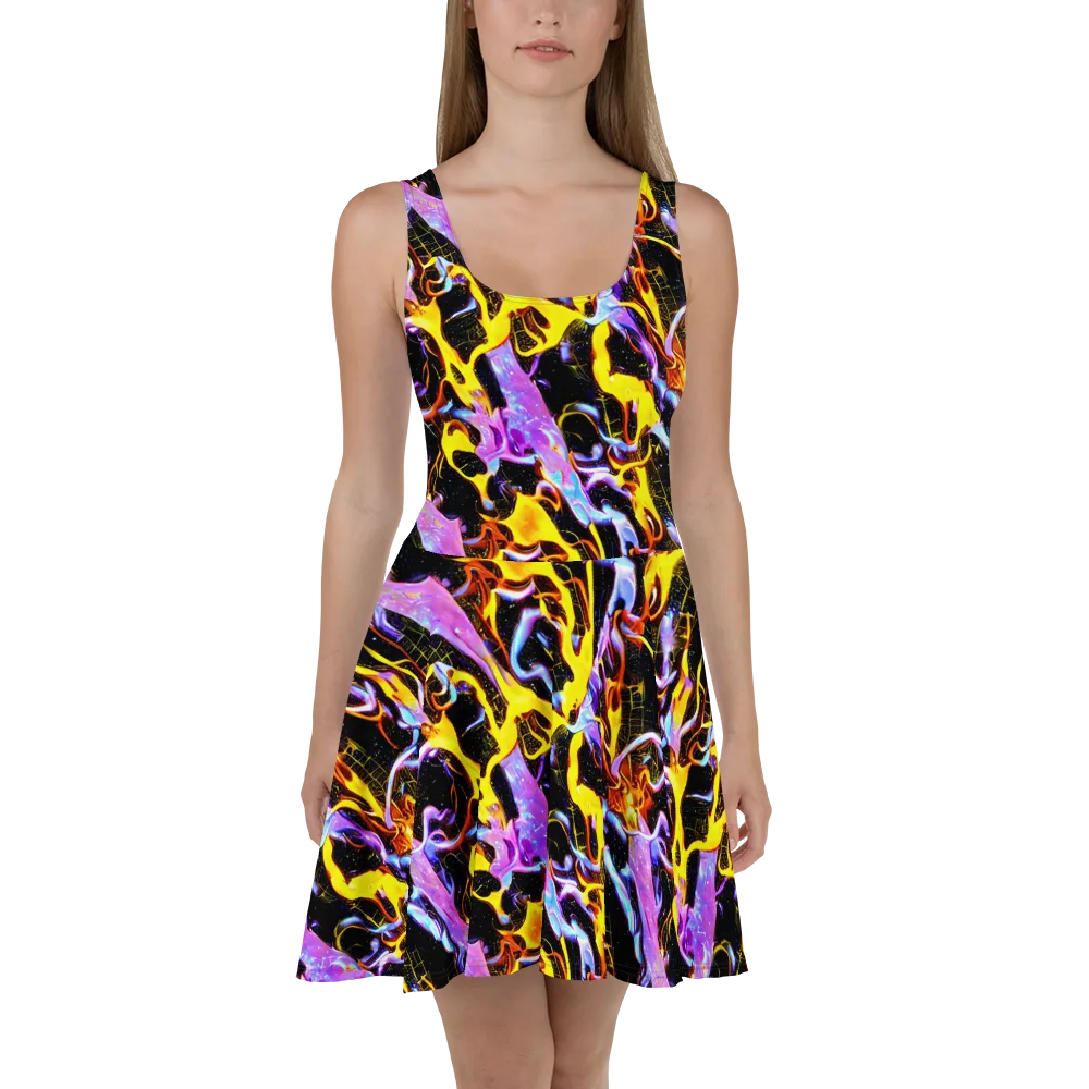 Neon Magma on Skater Dress — Front