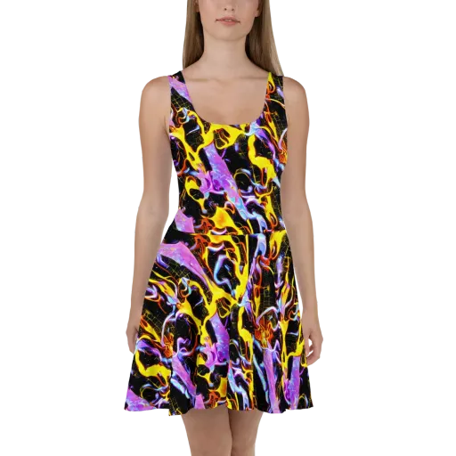 Neon Magma on a Skater Dress