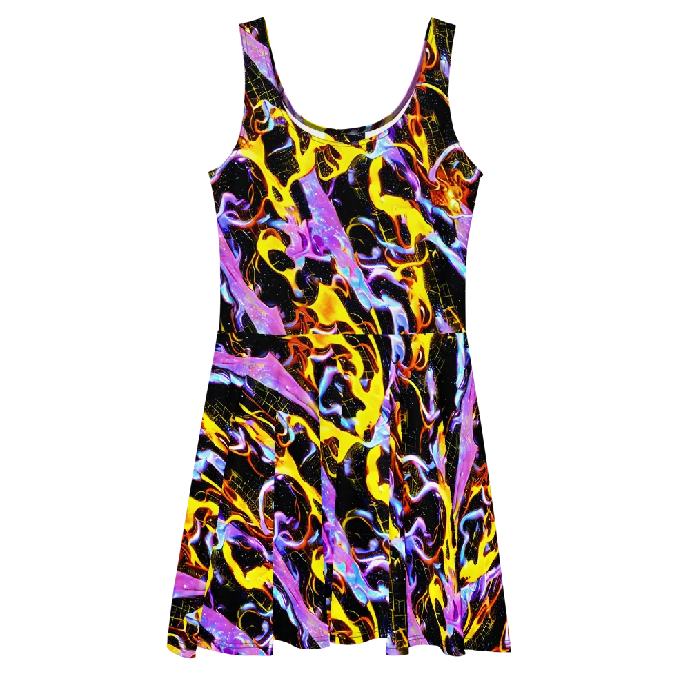 Neon Magma on Skater Dress — Front