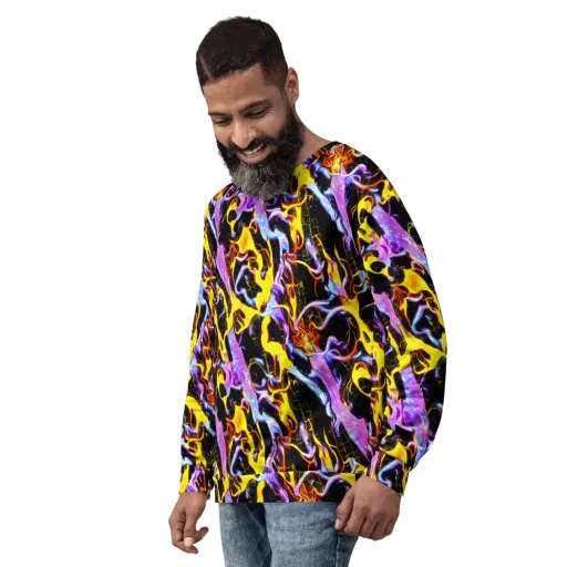Neon Magma on a Sweatshirt