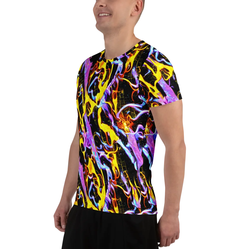 Neon Magma on Men's Athletic T-Shirt — Left