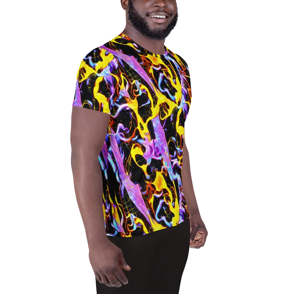 Neon Magma on Men's Athletic T-Shirt — Right