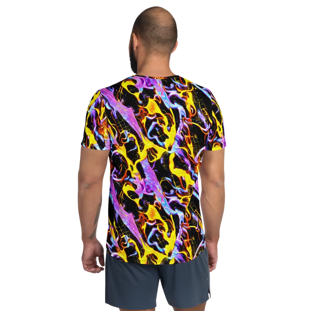 Neon Magma on Men's Athletic T-Shirt — Back