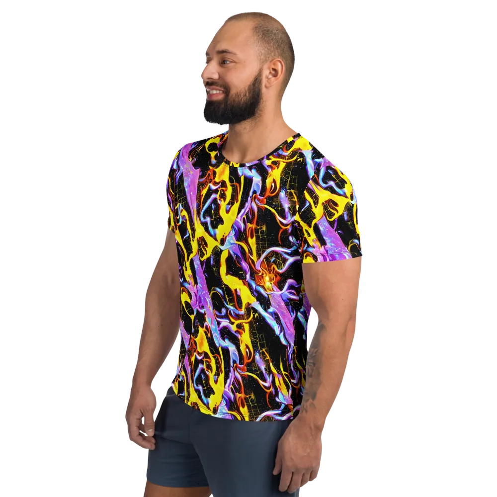 Neon Magma on Men's Athletic T-Shirt — Left