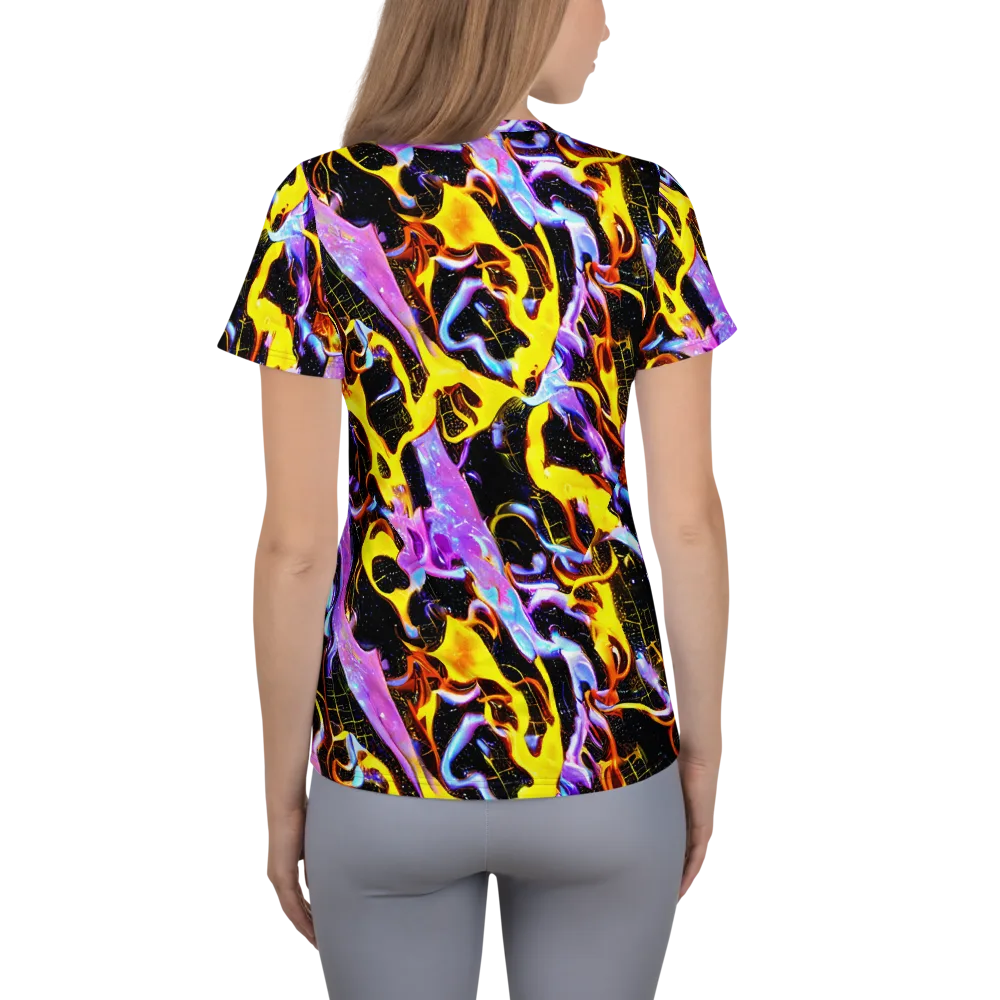 Neon Magma on Women's Athletic T-Shirt — Back