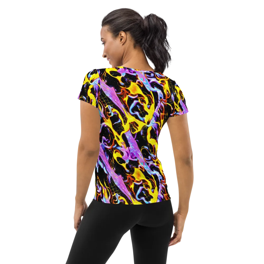 Neon Magma on Women's Athletic T-Shirt — Back