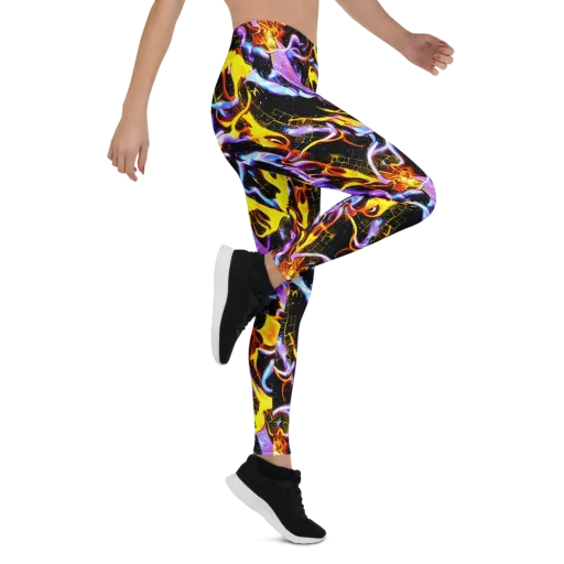 Neon Magma on a Leggings
