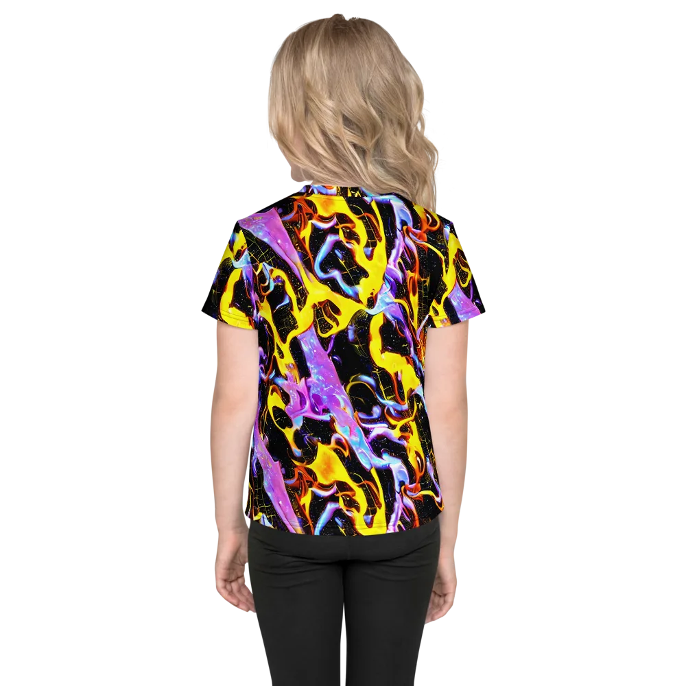 Neon Magma on Kids Crew Neck T-Shirt — Back