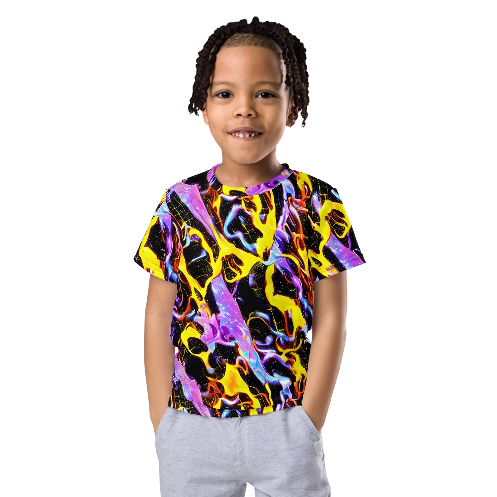 Neon Magma on Kids Crew Neck T-Shirt — Front
