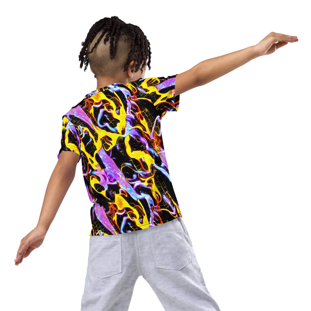 Neon Magma on Kids Crew Neck T-Shirt — Back