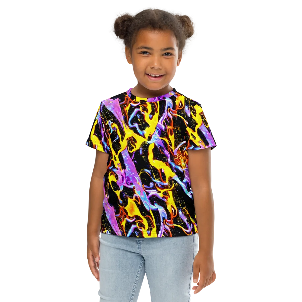 Neon Magma on Kids Crew Neck T-Shirt — Front