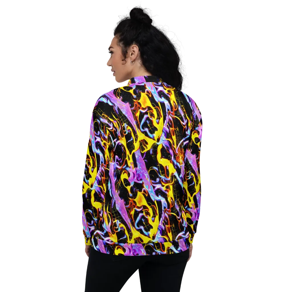 Neon Magma on Bomber Jacket — Back