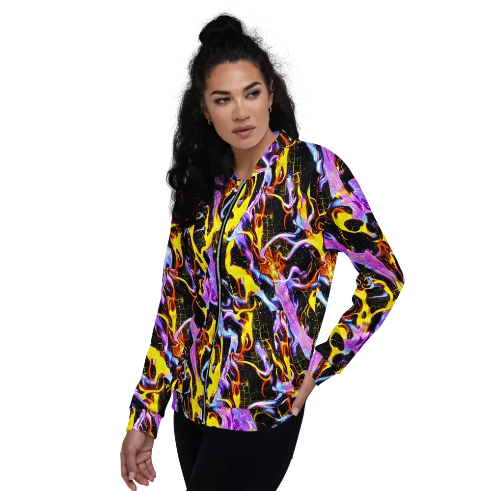 Neon Magma on Bomber Jacket — Left