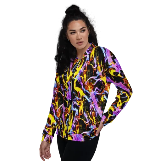 Neon Magma on a Bomber Jacket