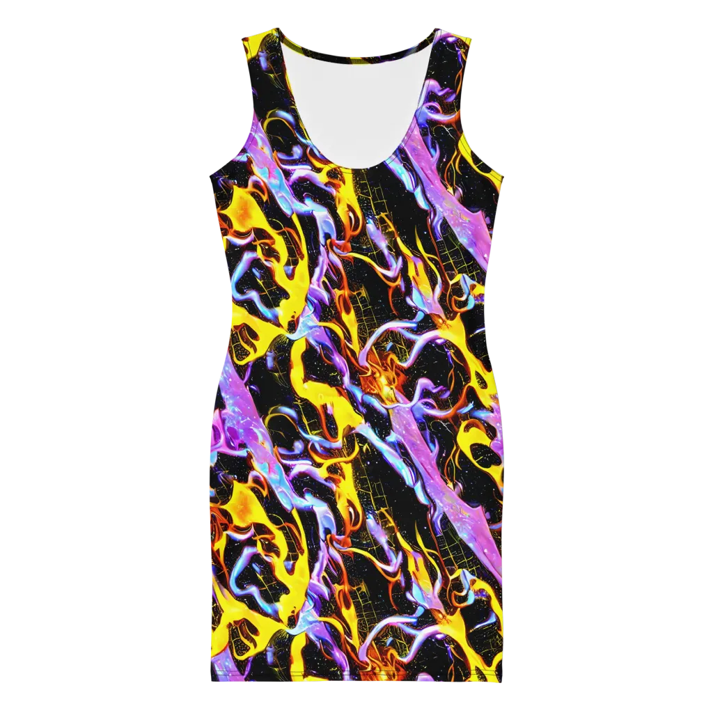 Neon Magma on Bodycon Dress — Front