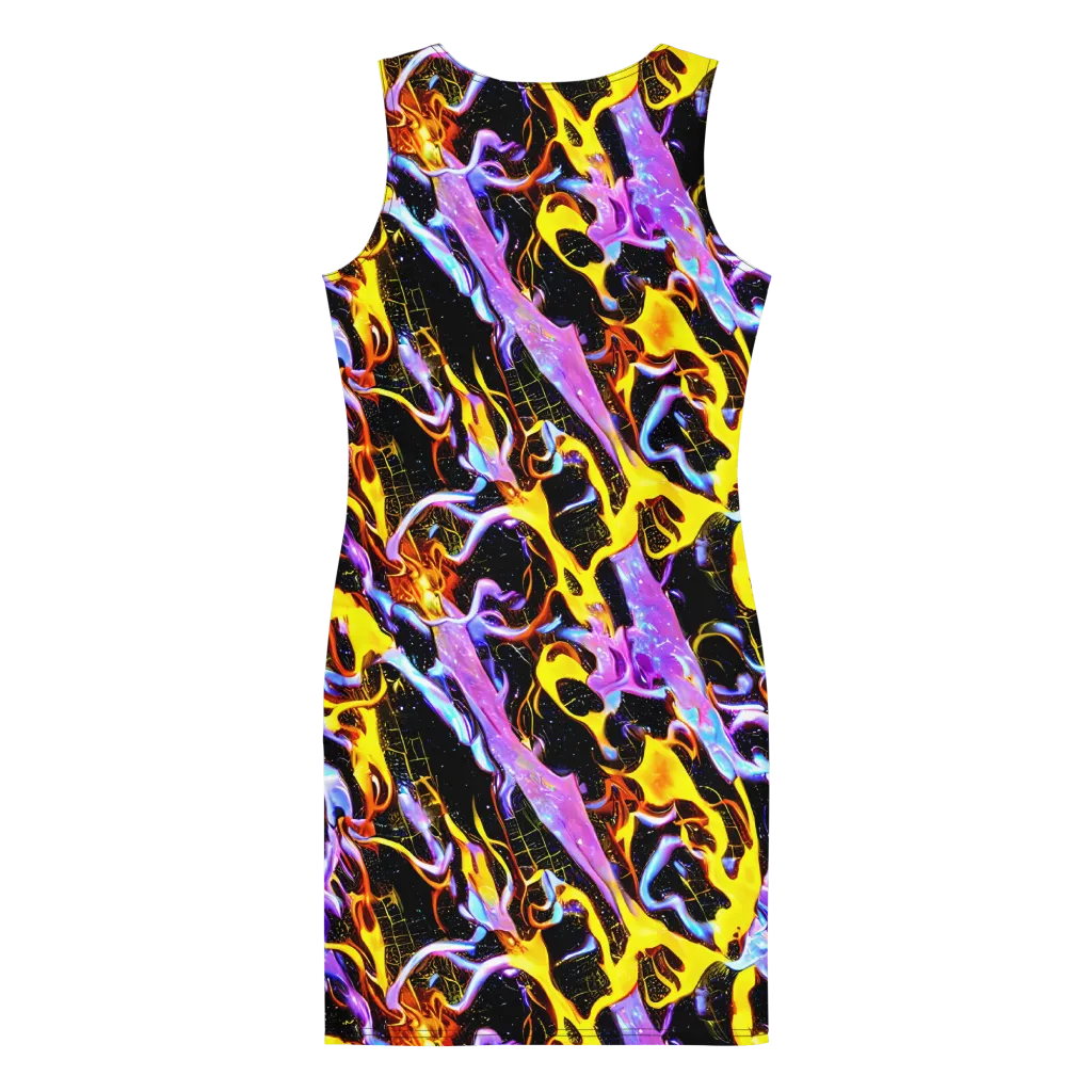 Neon Magma on Bodycon Dress — Back