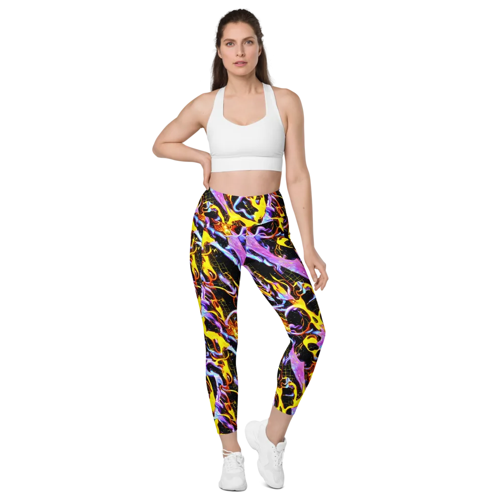 Neon Magma on Leggings with Pockets — Front