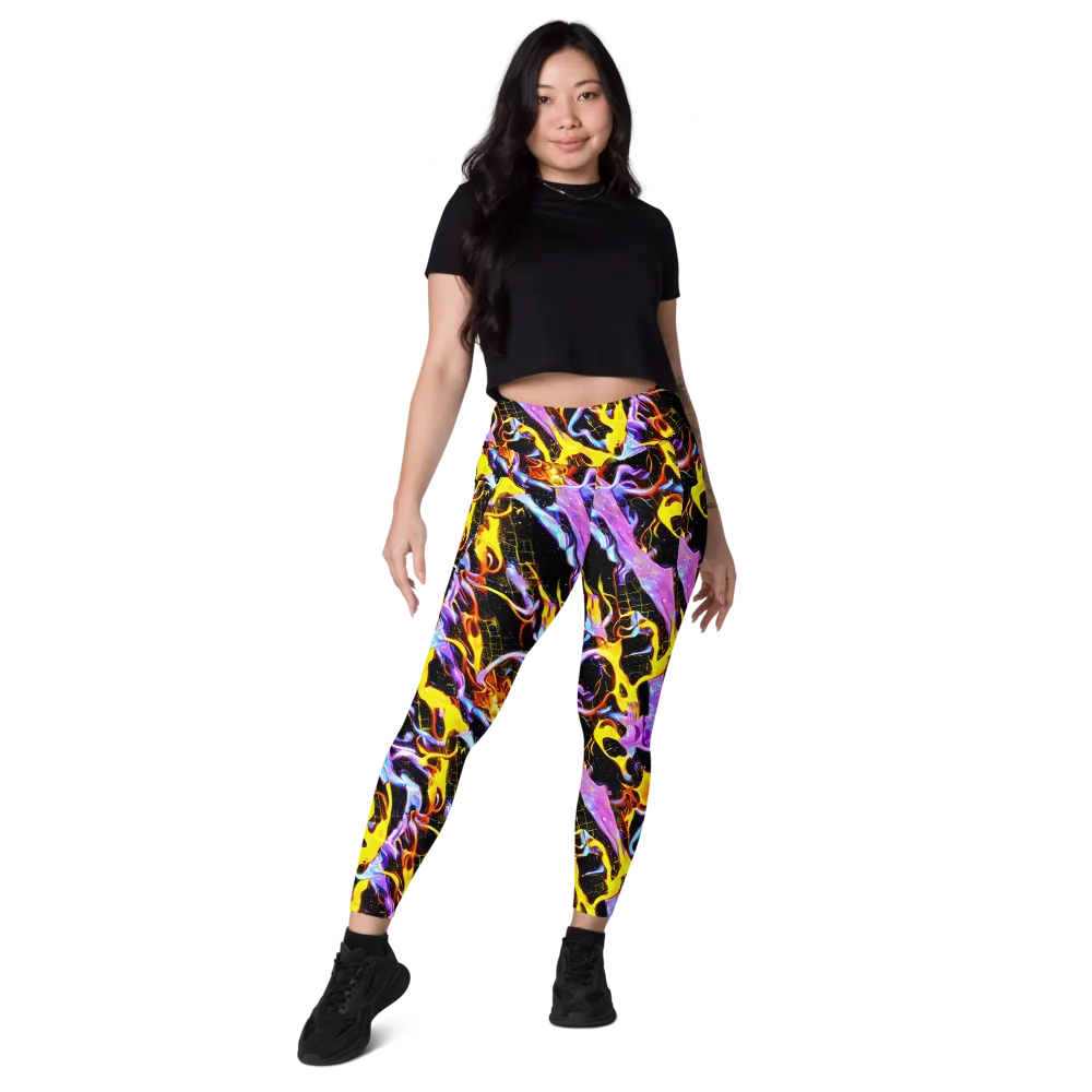 Neon Magma on Leggings with Pockets — Front